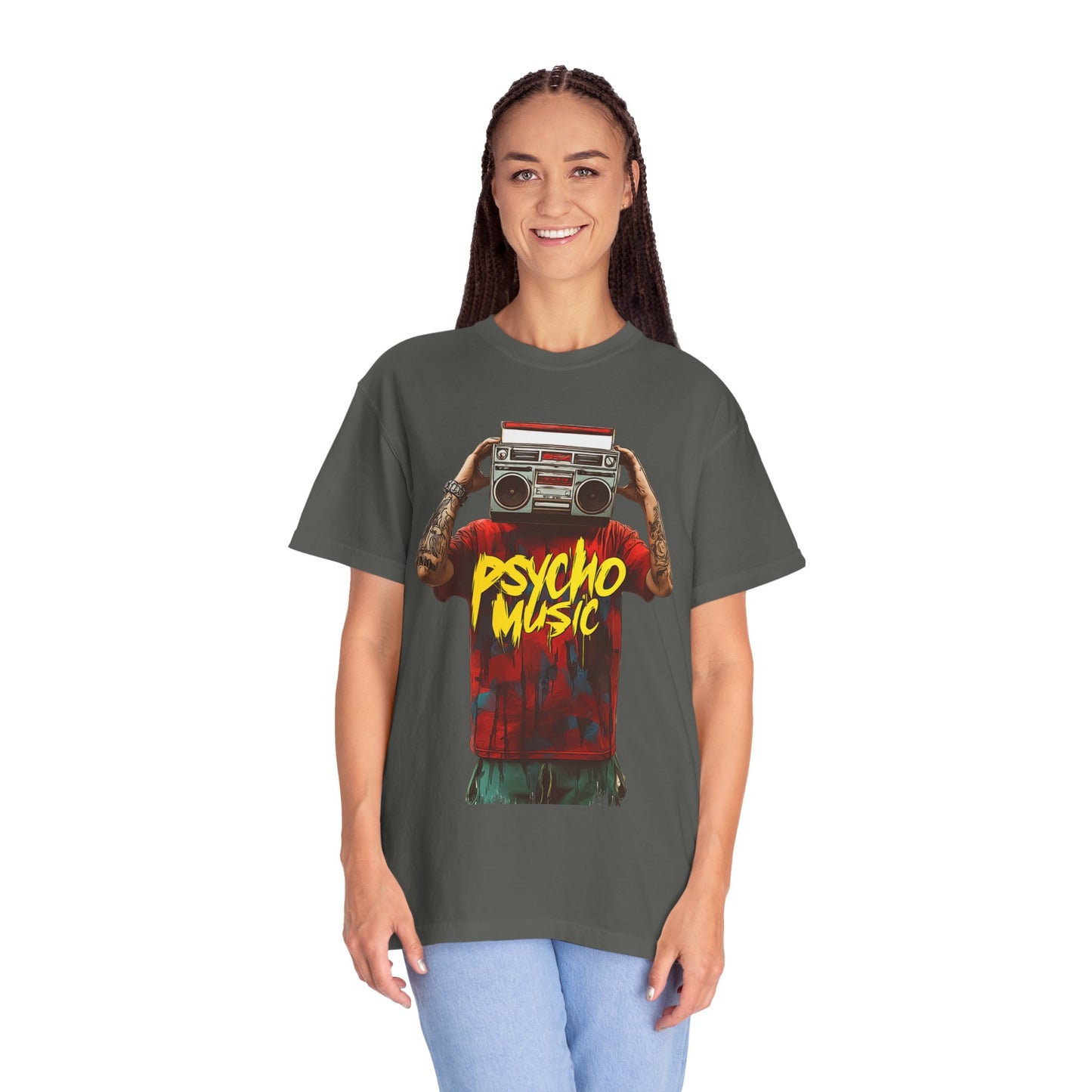 Psycho Music Boombox Tee — Retro Hip Hop Streetwear | Root to Peak