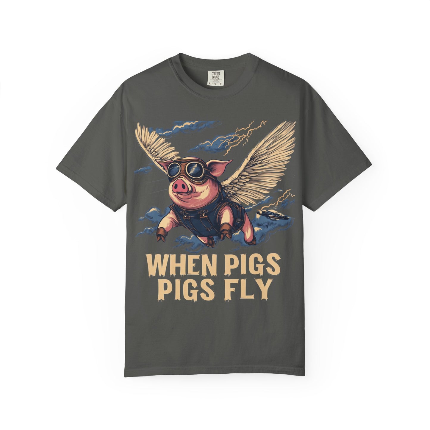 When Pigs Fly Graphic Tee — Vintage Flying Pig Funny Gift | Root to Peak