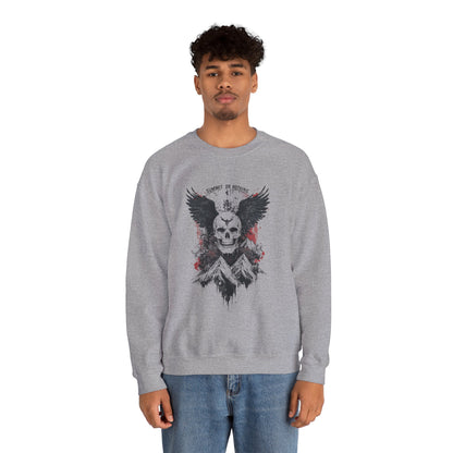 Summit of Nothing Skull Wings Crewneck — Mountain Goth Gift | Root to Peak