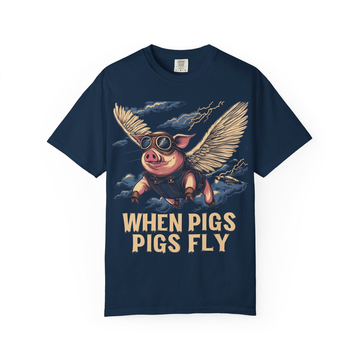 When Pigs Fly Graphic Tee — Vintage Flying Pig Funny Gift | Root to Peak