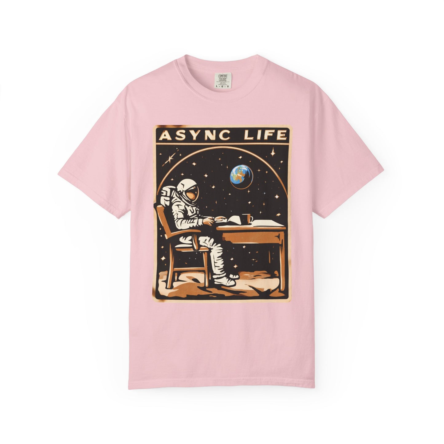 Async Life Astronaut Tee — Developer Space Graphic | Root to Peak