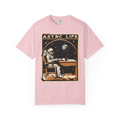 Async Life Astronaut Tee — Developer Space Graphic | Root to Peak