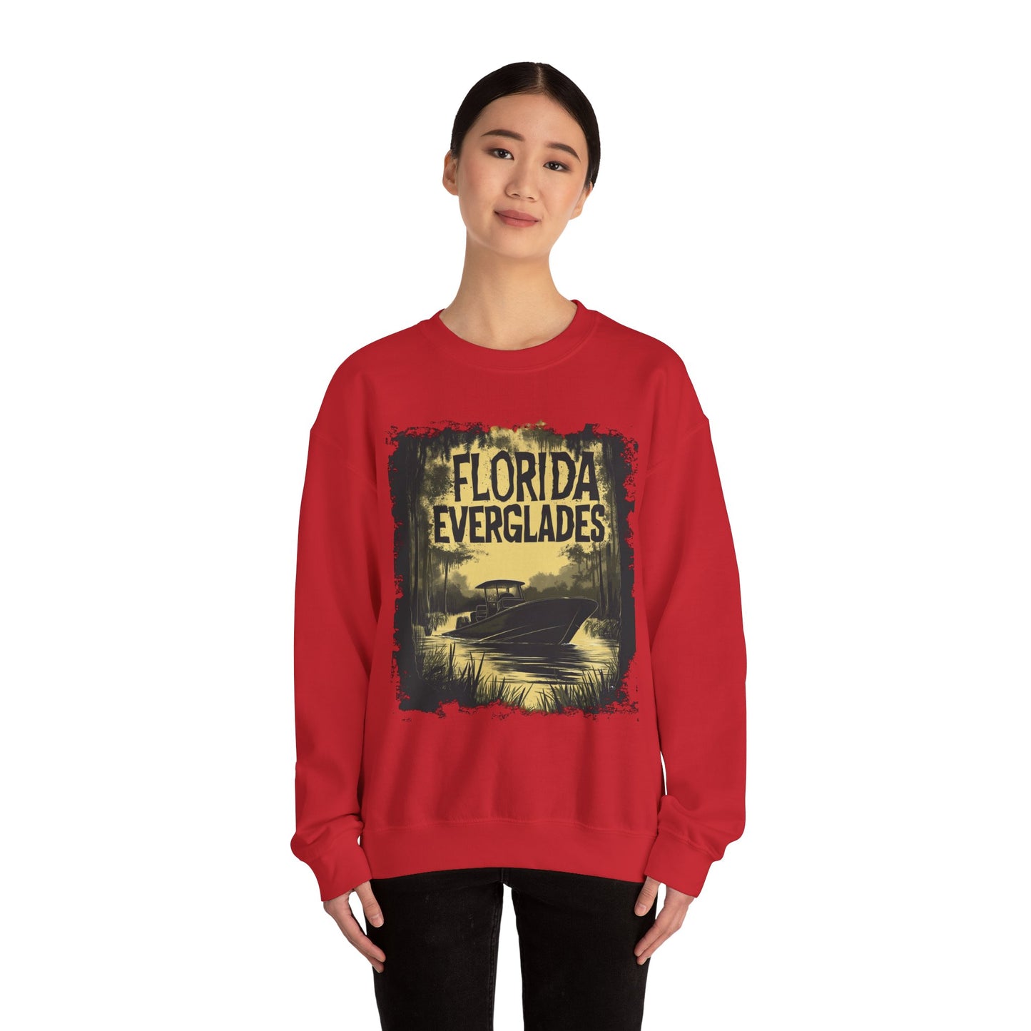 Florida Everglades Crewneck — Vintage Airboat Nature Gift | Root to Peak