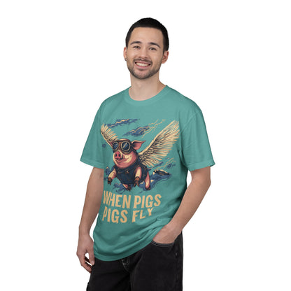 When Pigs Fly Graphic Tee — Vintage Flying Pig Funny Gift | Root to Peak