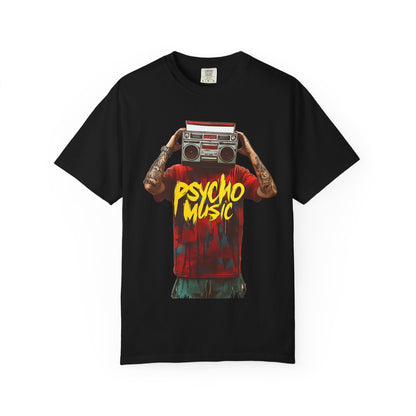 Psycho Music Boombox Tee — Retro Hip Hop Streetwear | Root to Peak