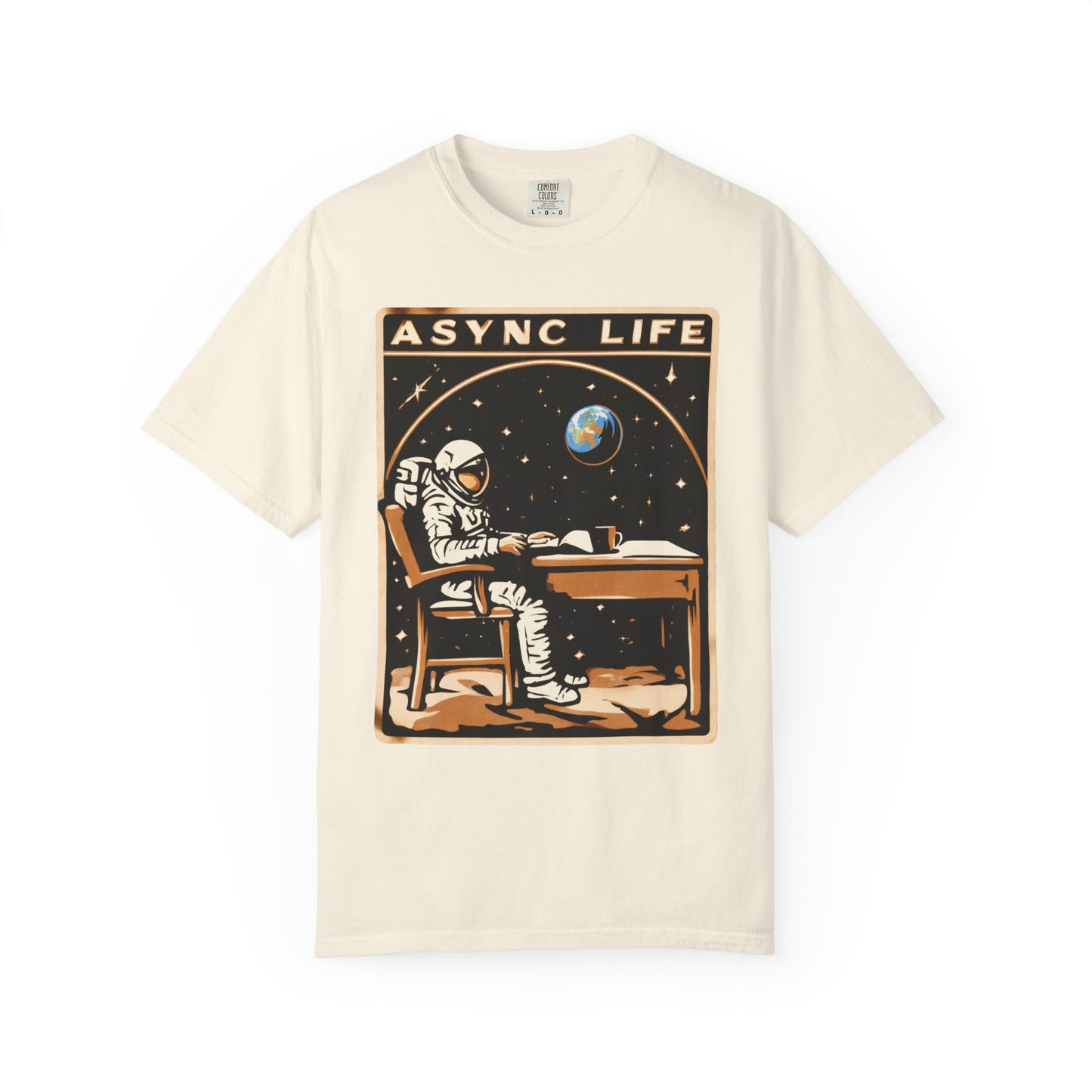 Async Life Astronaut Tee — Developer Space Graphic | Root to Peak