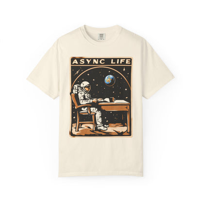 Async Life Astronaut Tee — Developer Space Graphic | Root to Peak