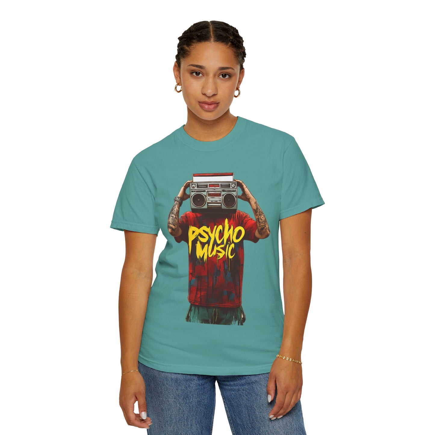 Psycho Music Boombox Tee — Retro Hip Hop Streetwear | Root to Peak