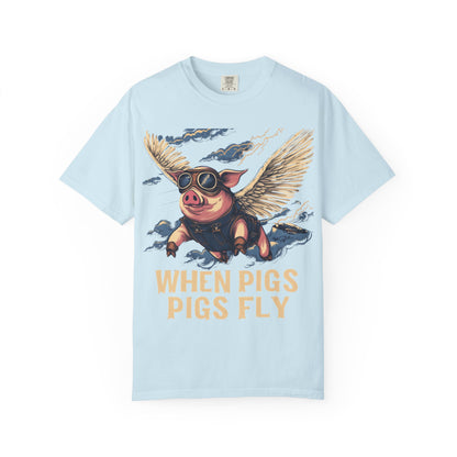When Pigs Fly Graphic Tee — Vintage Flying Pig Funny Gift | Root to Peak