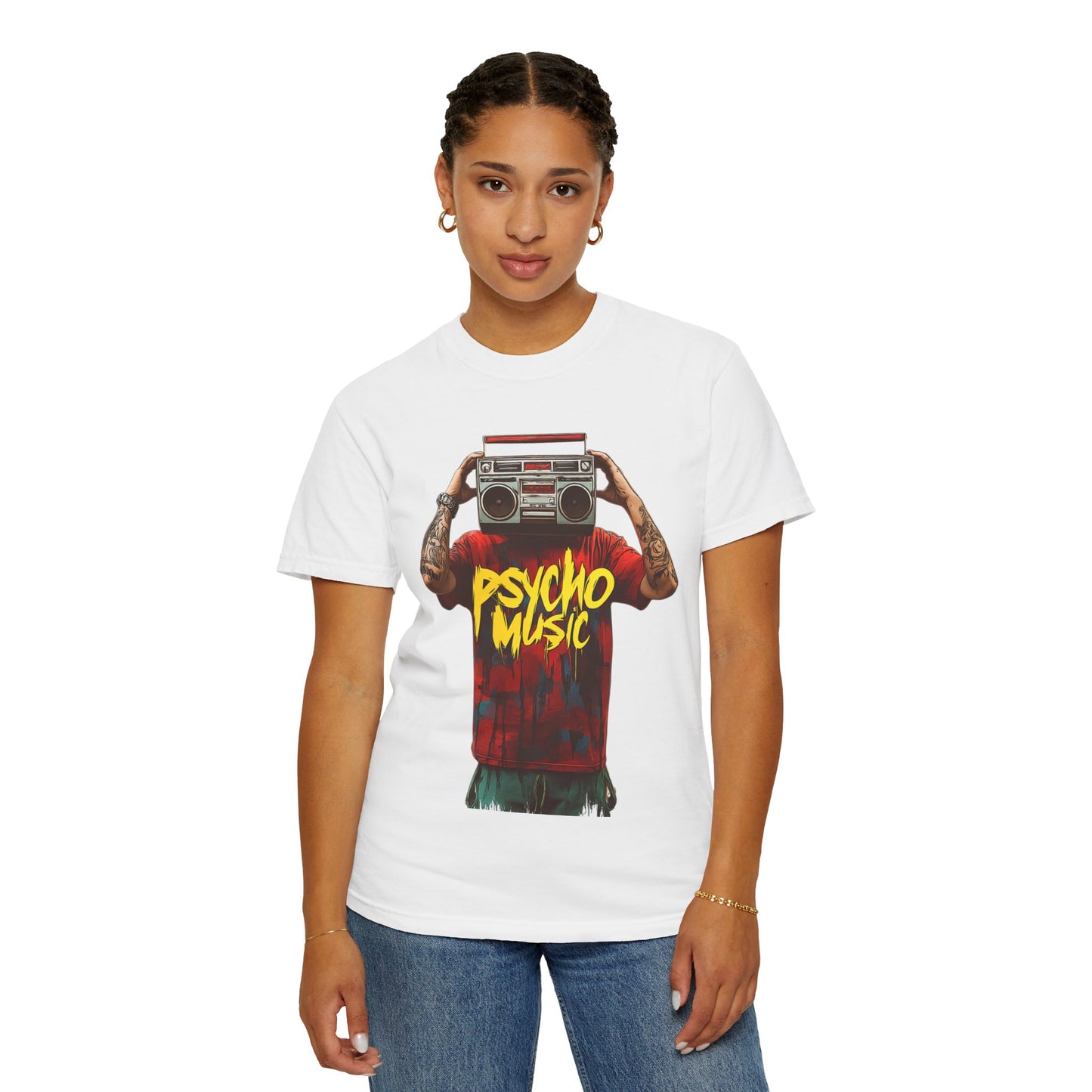 Psycho Music Boombox Tee — Retro Hip Hop Streetwear | Root to Peak