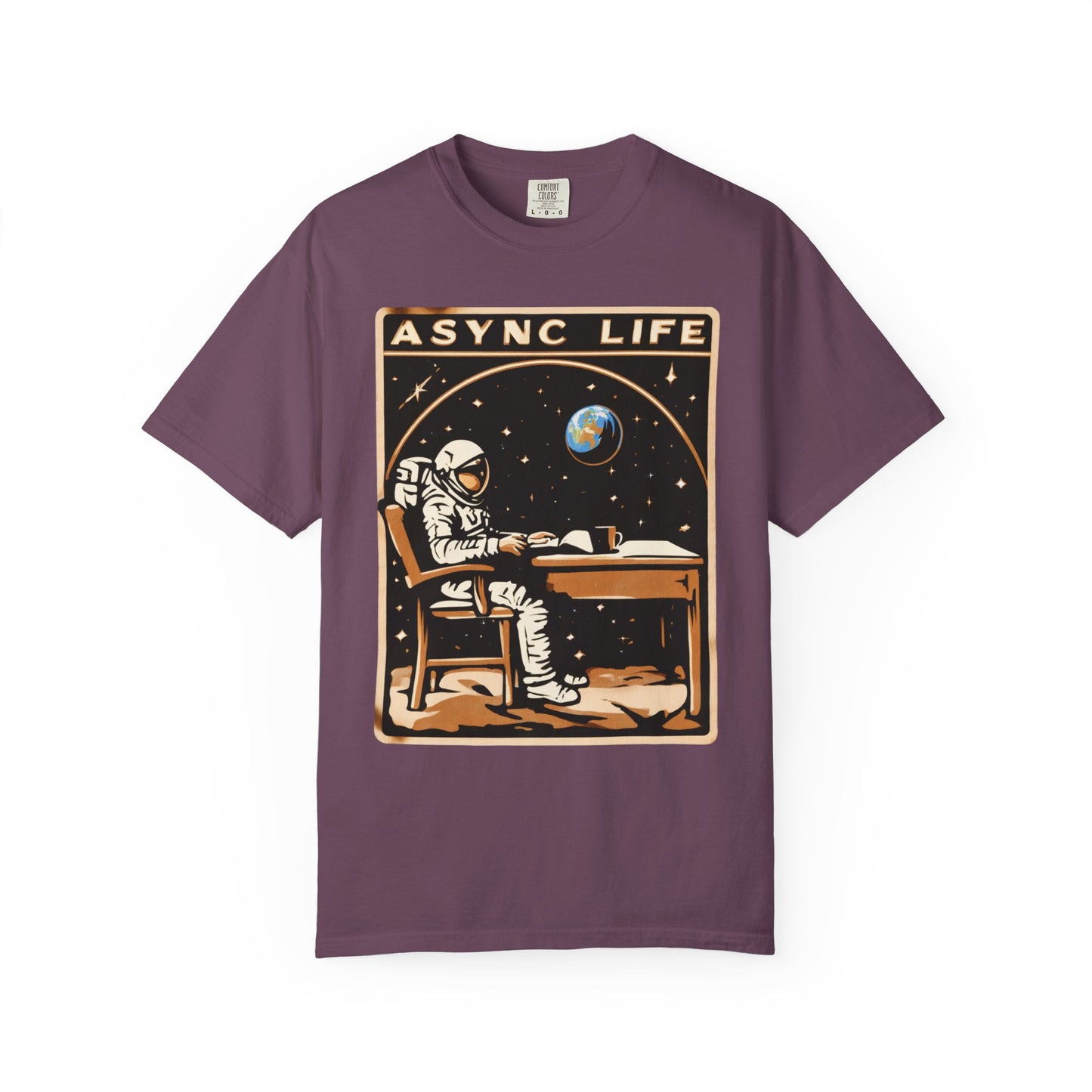 Async Life Astronaut Tee — Developer Space Graphic | Root to Peak