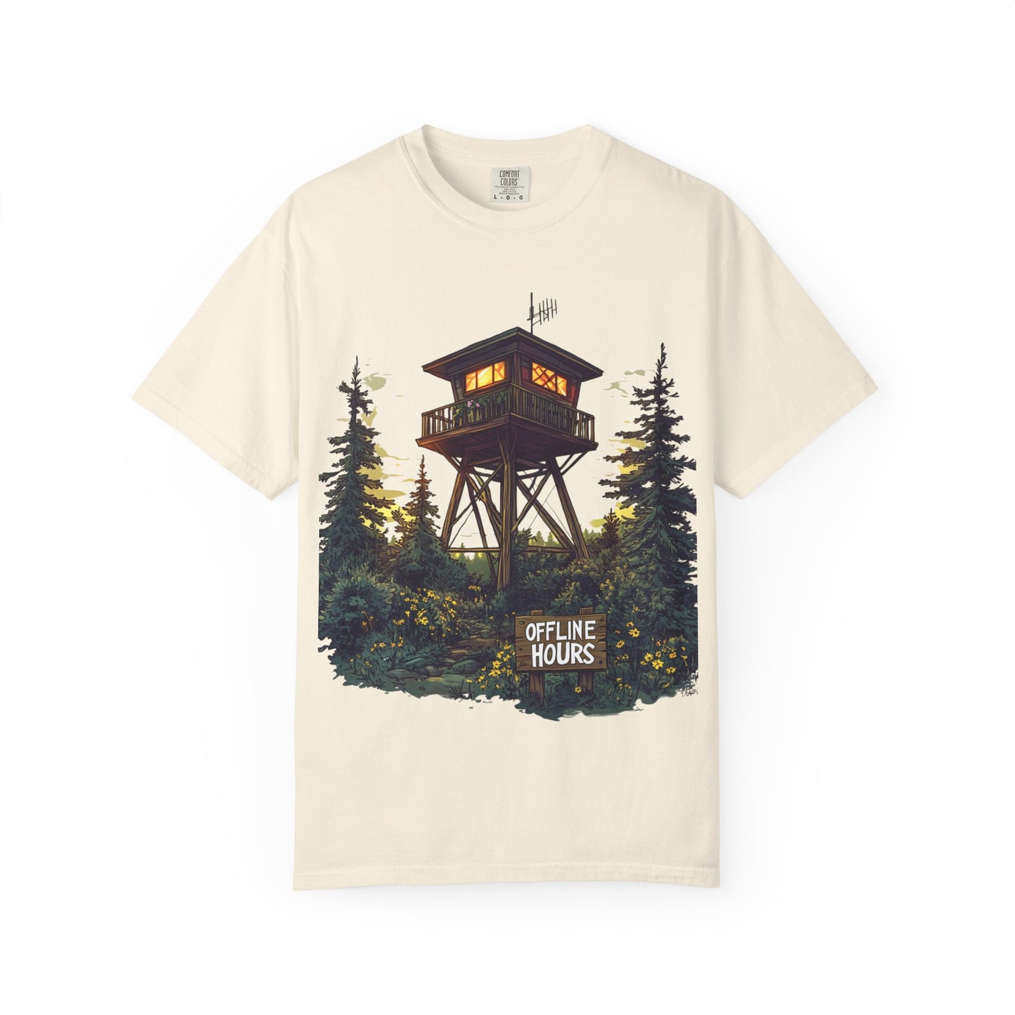 Fire Lookout Tower Tee — Offline Hours Hiking Camping | Root to Peak