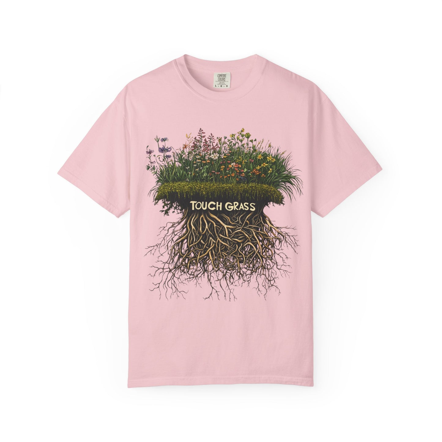 Touch Grass Botanical Tee — Nature Lover Outdoor Graphic | Root to Peak