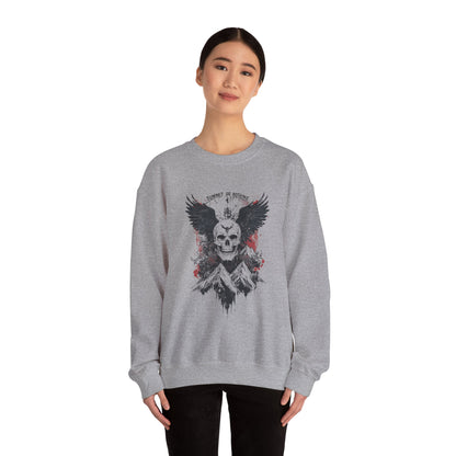 Summit of Nothing Skull Wings Crewneck — Mountain Goth Gift | Root to Peak