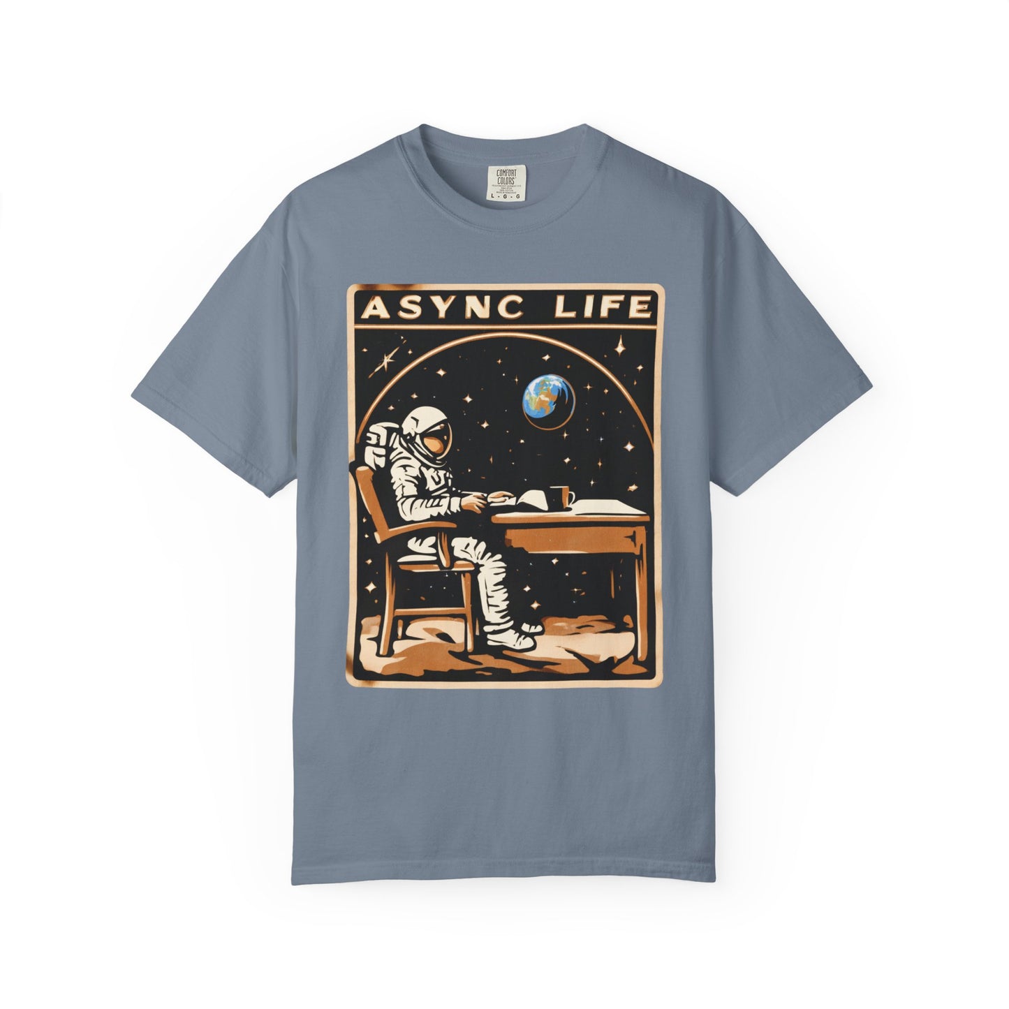 Async Life Astronaut Tee — Developer Space Graphic | Root to Peak