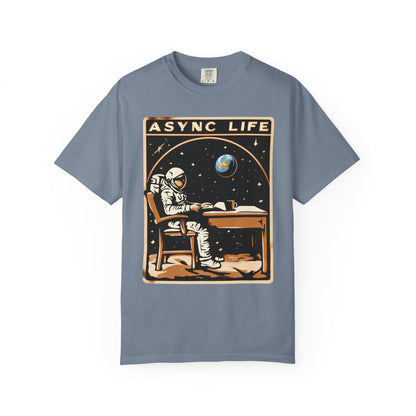 Async Life Astronaut Tee — Developer Space Graphic | Root to Peak