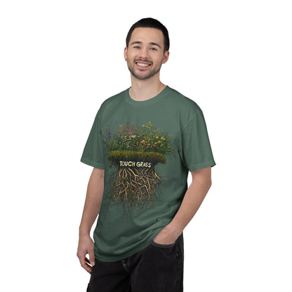 Touch Grass Botanical Tee — Nature Lover Outdoor Graphic | Root to Peak