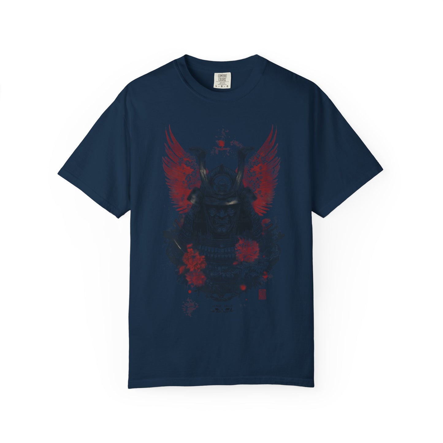 Samurai Helmet Art Tee — Vintage Japanese Warrior Graphic | Root to Peak