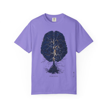 Flow State Brain Tree Tee — Neuroscience Focus Art | Root to Peak