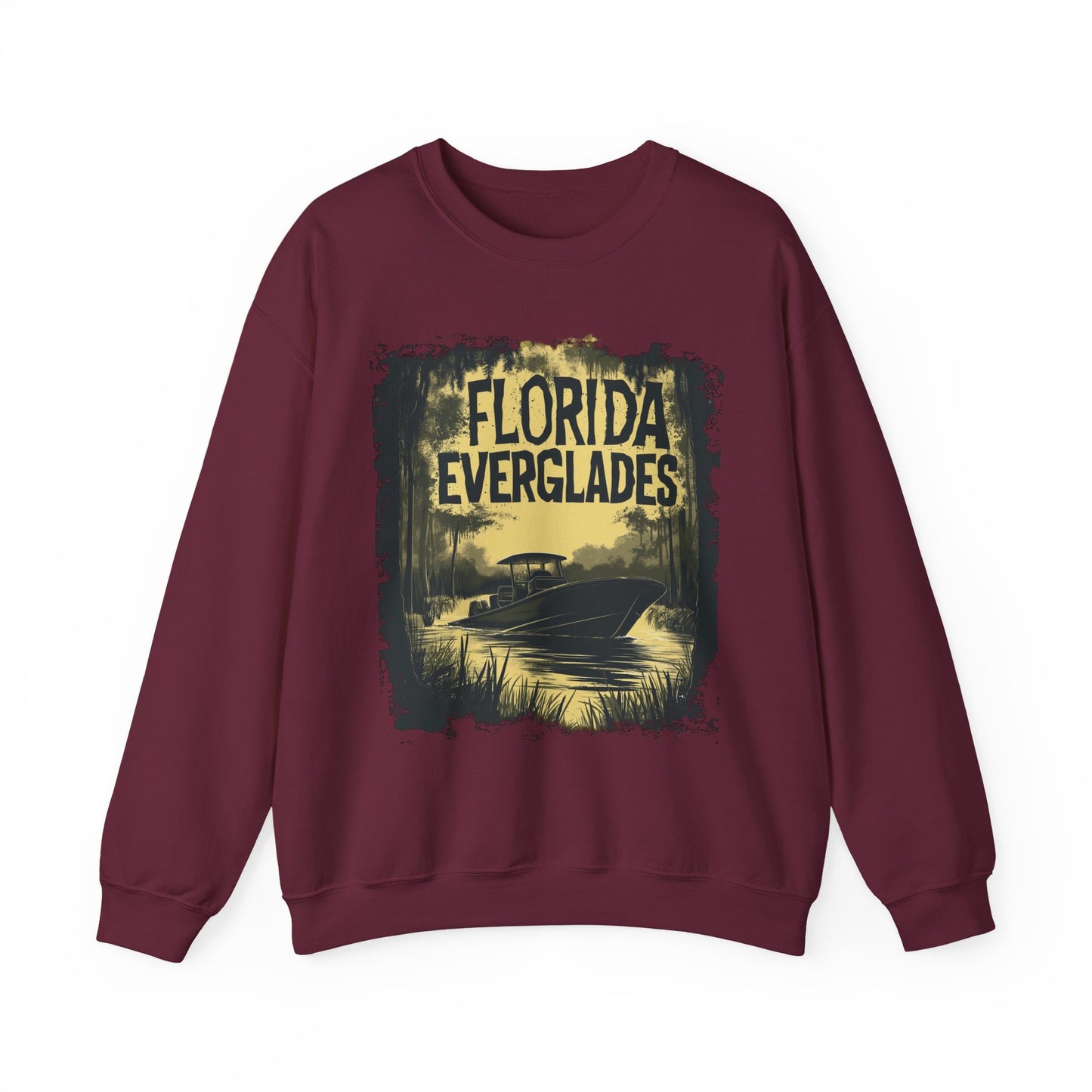 Florida Everglades Crewneck — Vintage Airboat Nature Gift | Root to Peak