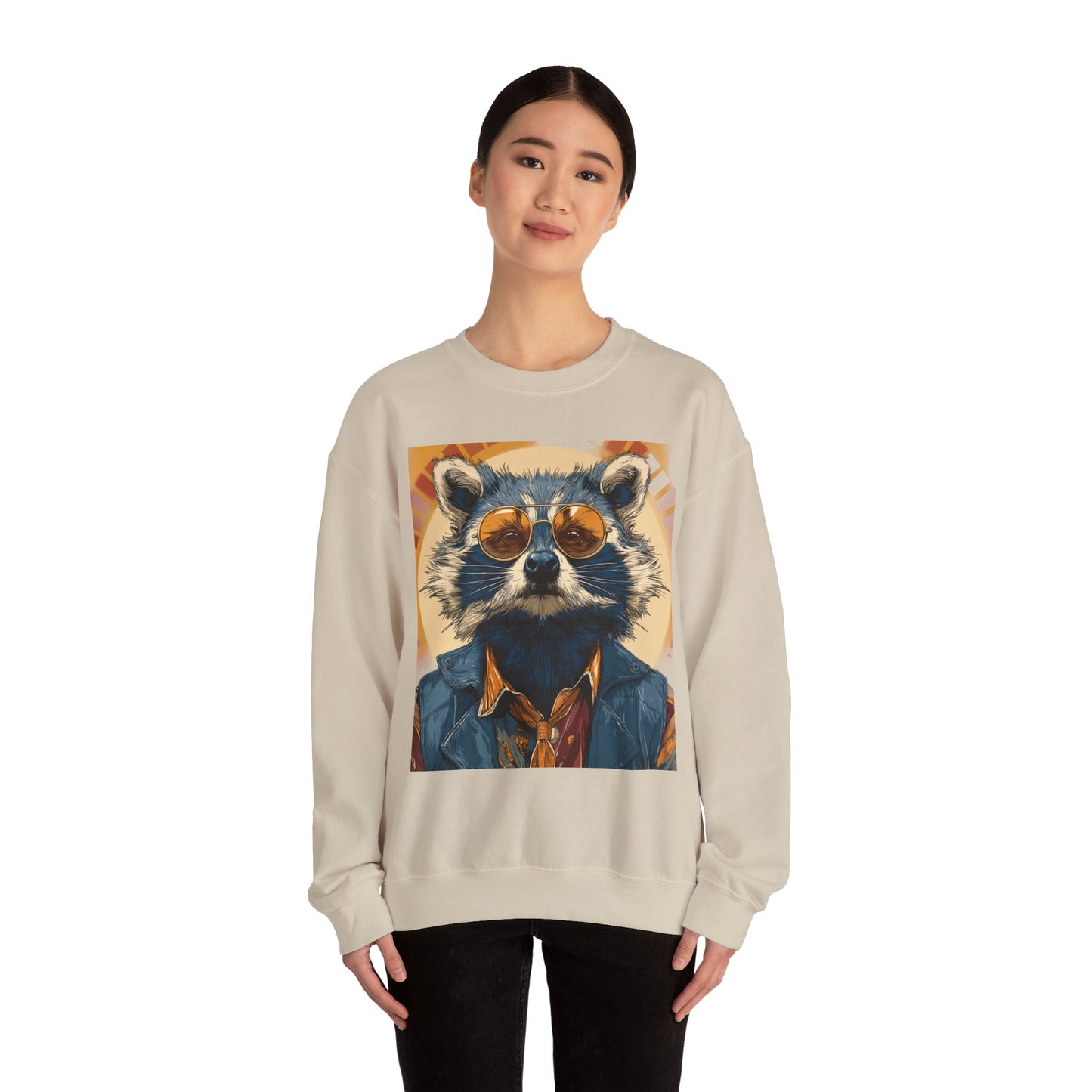 70s Raccoon Crewneck Sweatshirt — Retro Wildlife Graphic | Root to Peak