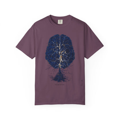 Flow State Brain Tree Tee — Neuroscience Focus Art | Root to Peak