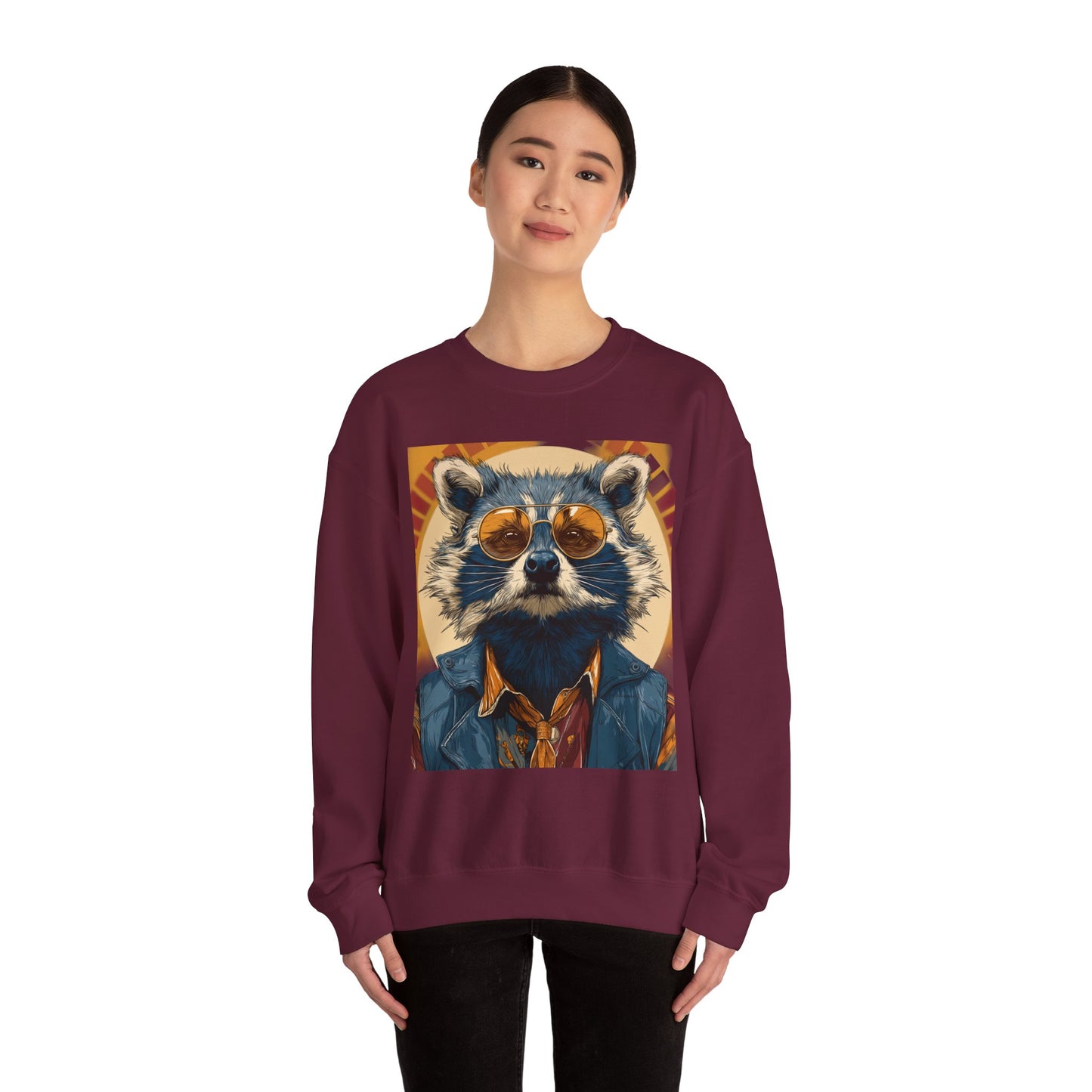 70s Raccoon Crewneck Sweatshirt — Retro Wildlife Graphic | Root to Peak