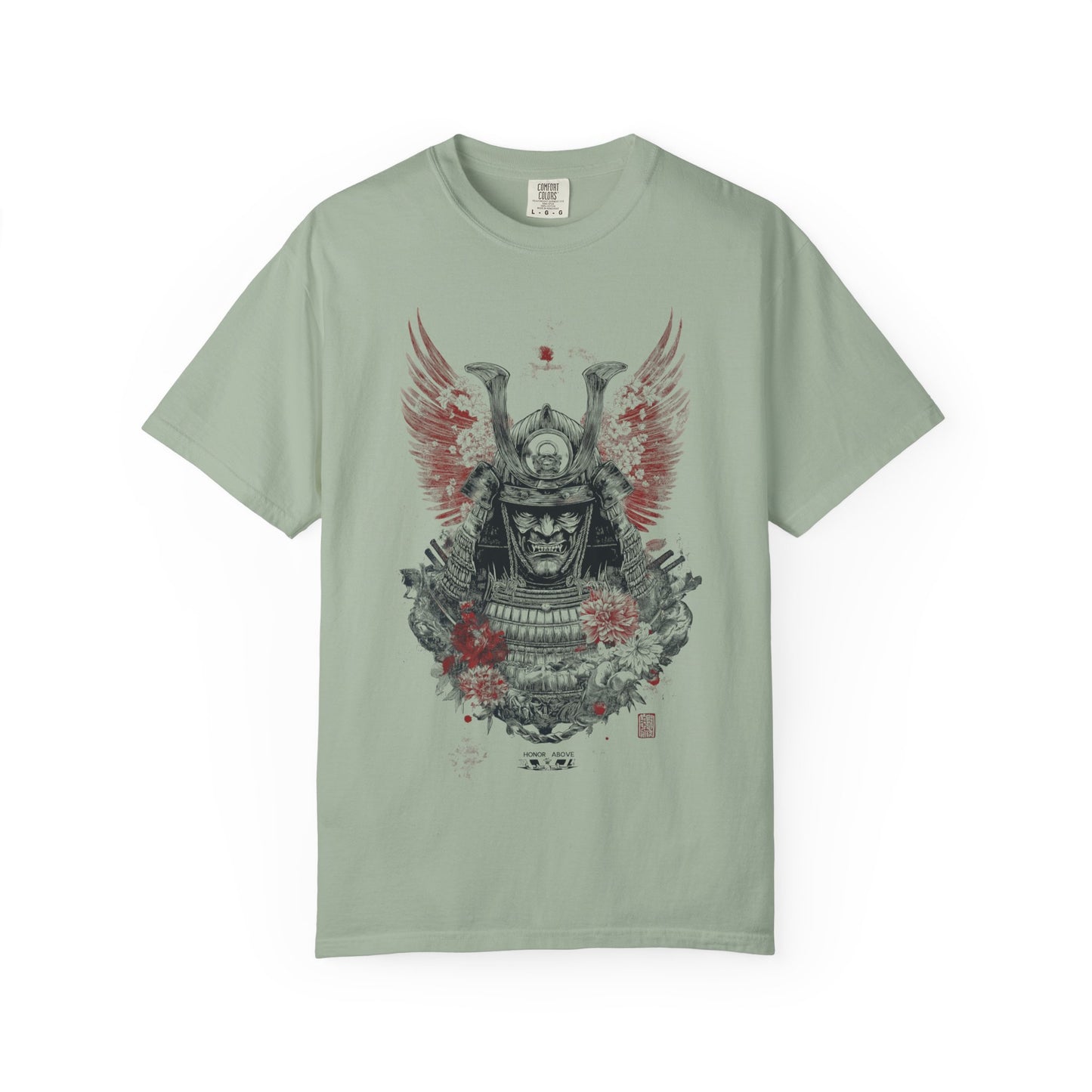 Samurai Helmet Art Tee — Vintage Japanese Warrior Graphic | Root to Peak