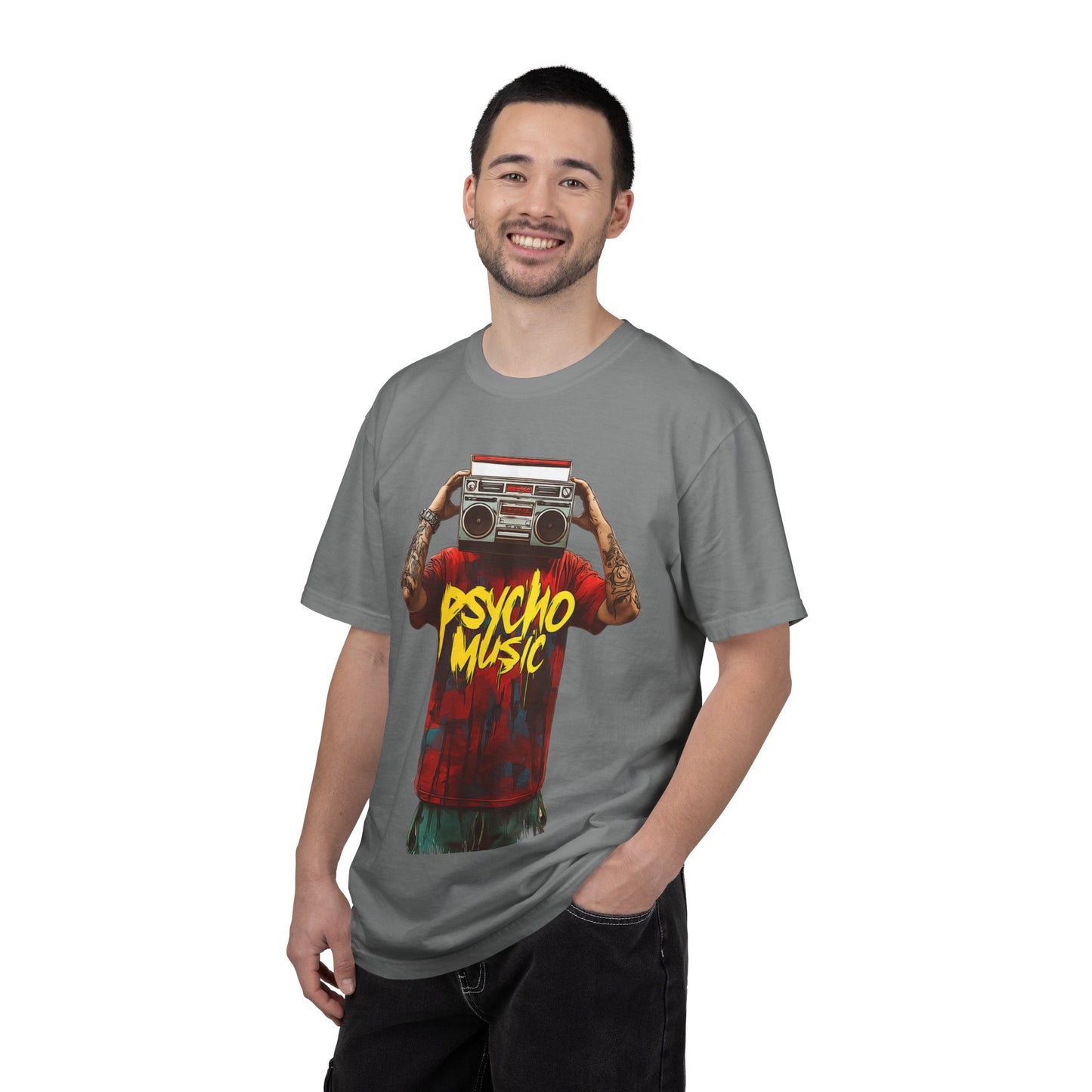 Psycho Music Boombox Tee — Retro Hip Hop Streetwear | Root to Peak