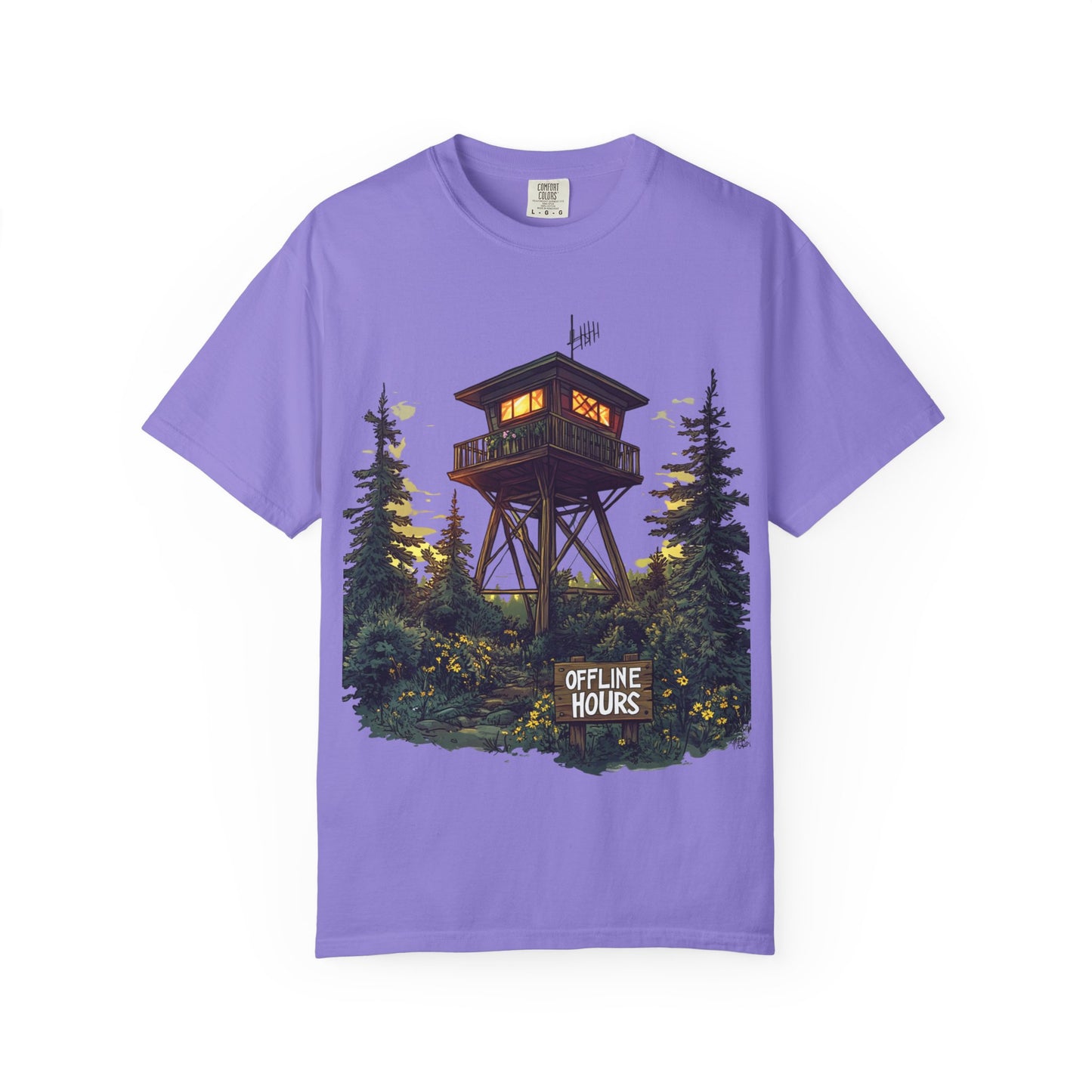 Fire Lookout Tower Tee — Offline Hours Hiking Camping | Root to Peak