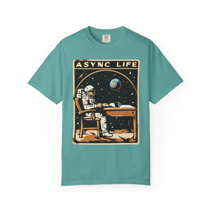 Async Life Astronaut Tee — Developer Space Graphic | Root to Peak