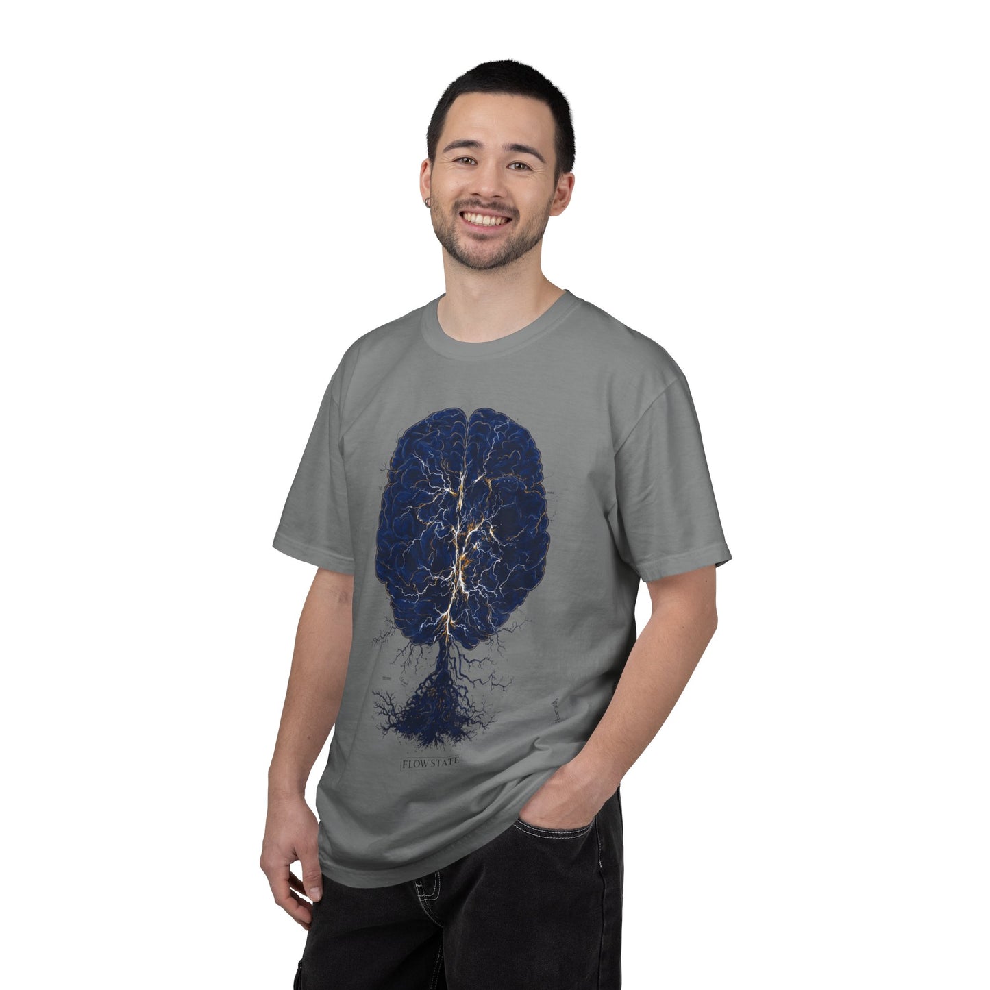 Flow State Brain Tree Tee — Neuroscience Focus Art | Root to Peak