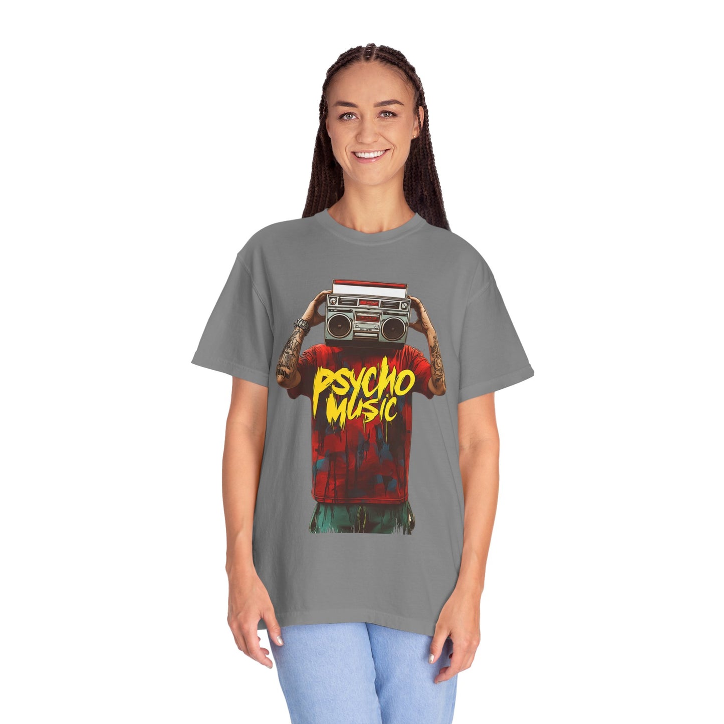 Psycho Music Boombox Tee — Retro Hip Hop Streetwear | Root to Peak