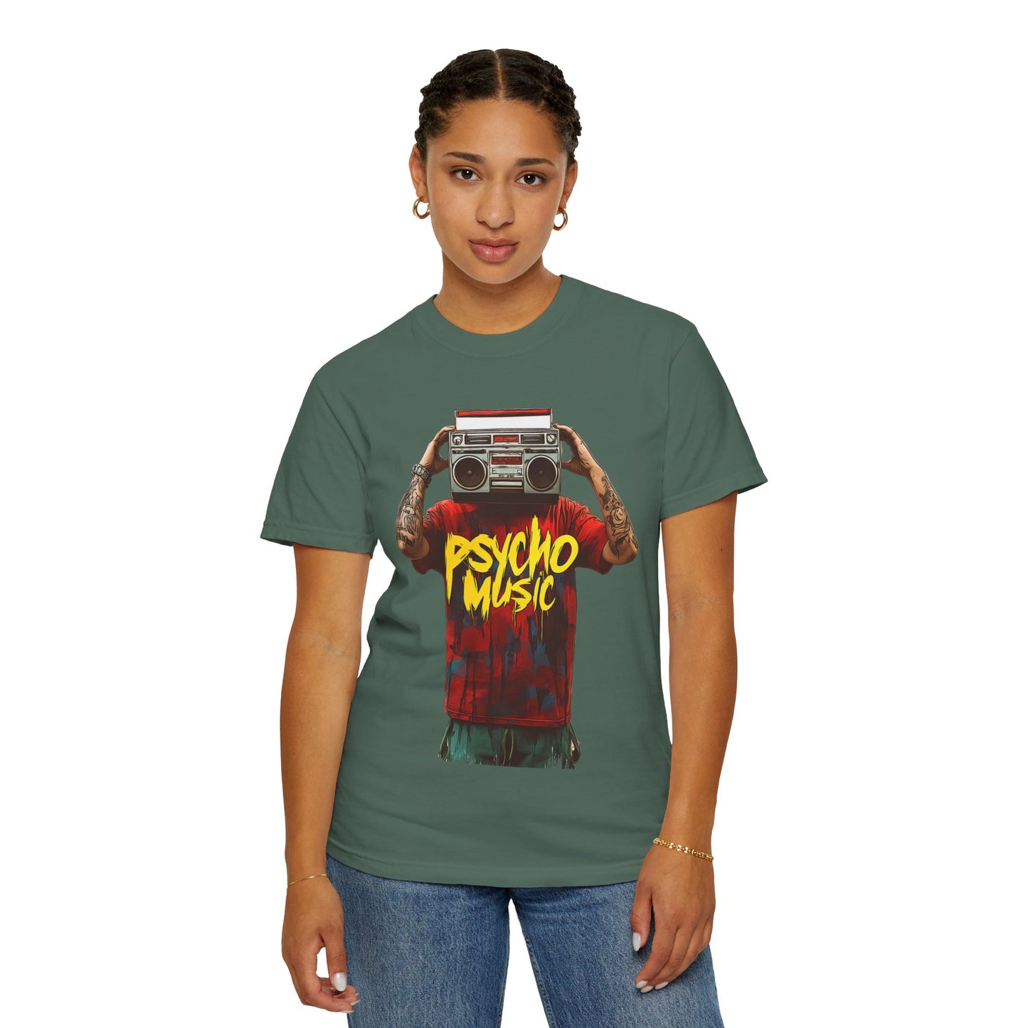 Psycho Music Boombox Tee — Retro Hip Hop Streetwear | Root to Peak