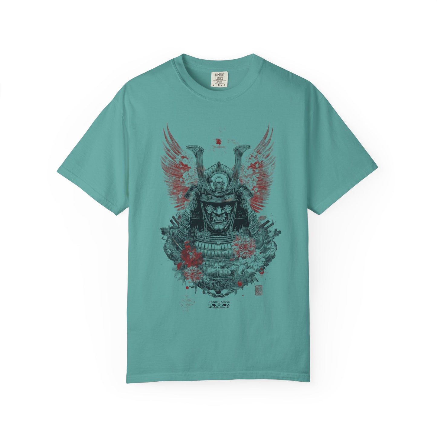 Samurai Helmet Art Tee — Vintage Japanese Warrior Graphic | Root to Peak
