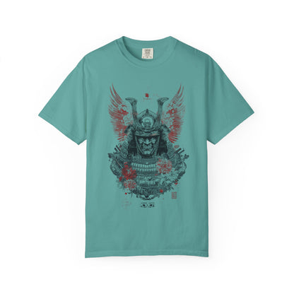 Samurai Helmet Art Tee — Vintage Japanese Warrior Graphic | Root to Peak