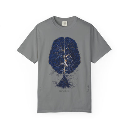 Flow State Brain Tree Tee — Neuroscience Focus Art | Root to Peak