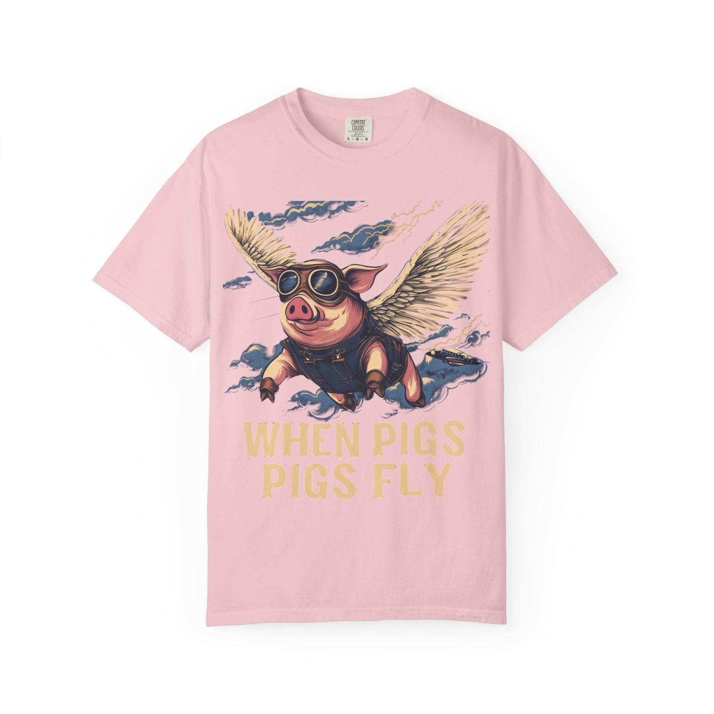 When Pigs Fly Graphic Tee — Vintage Flying Pig Funny Gift | Root to Peak