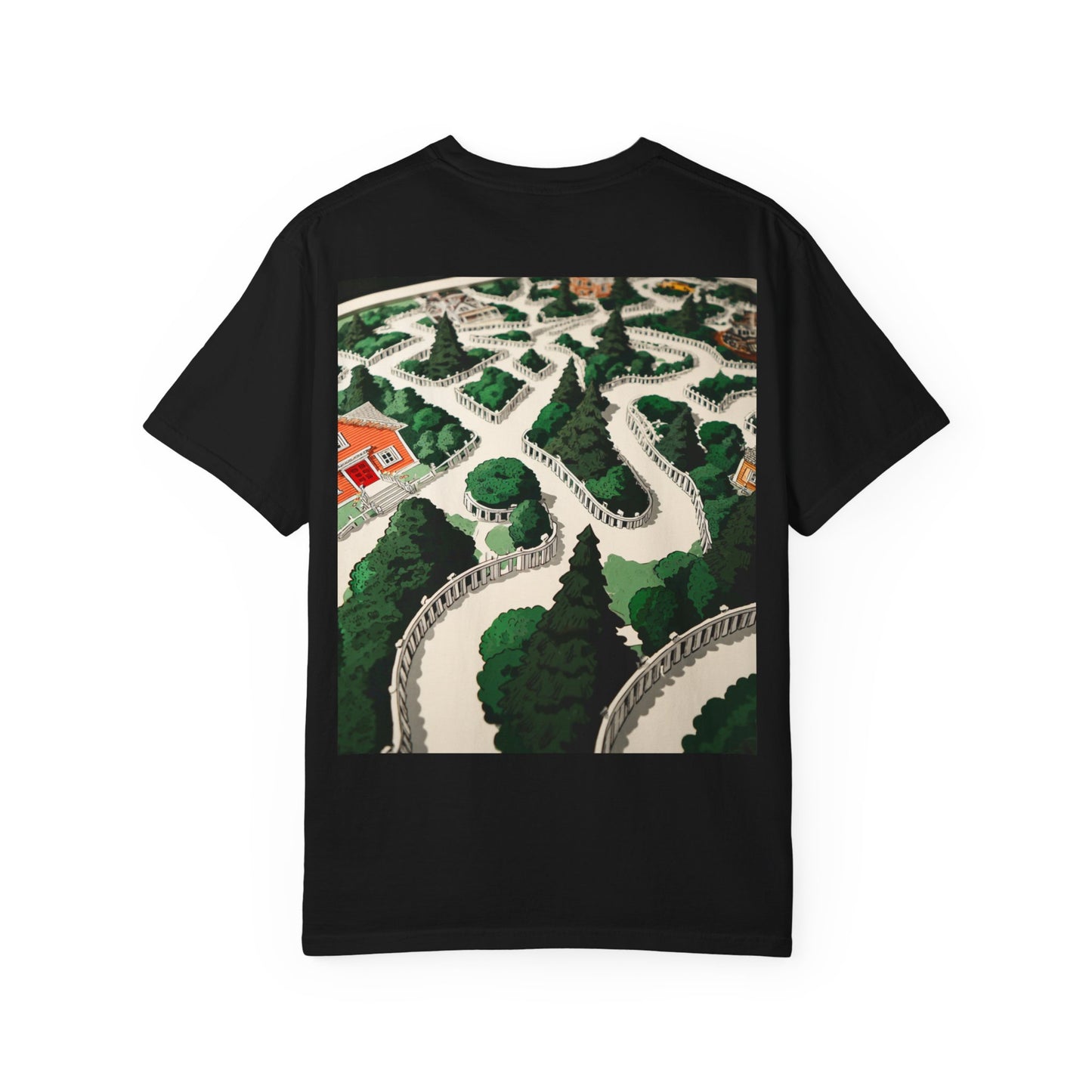 Surreal Sphere Garden Tee — Escher Art Optical Illusion | Root to Peak