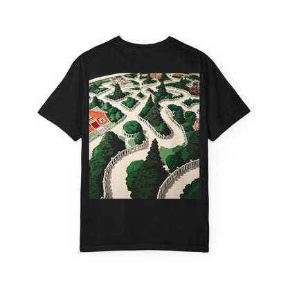 Surreal Sphere Garden Tee — Escher Art Optical Illusion | Root to Peak