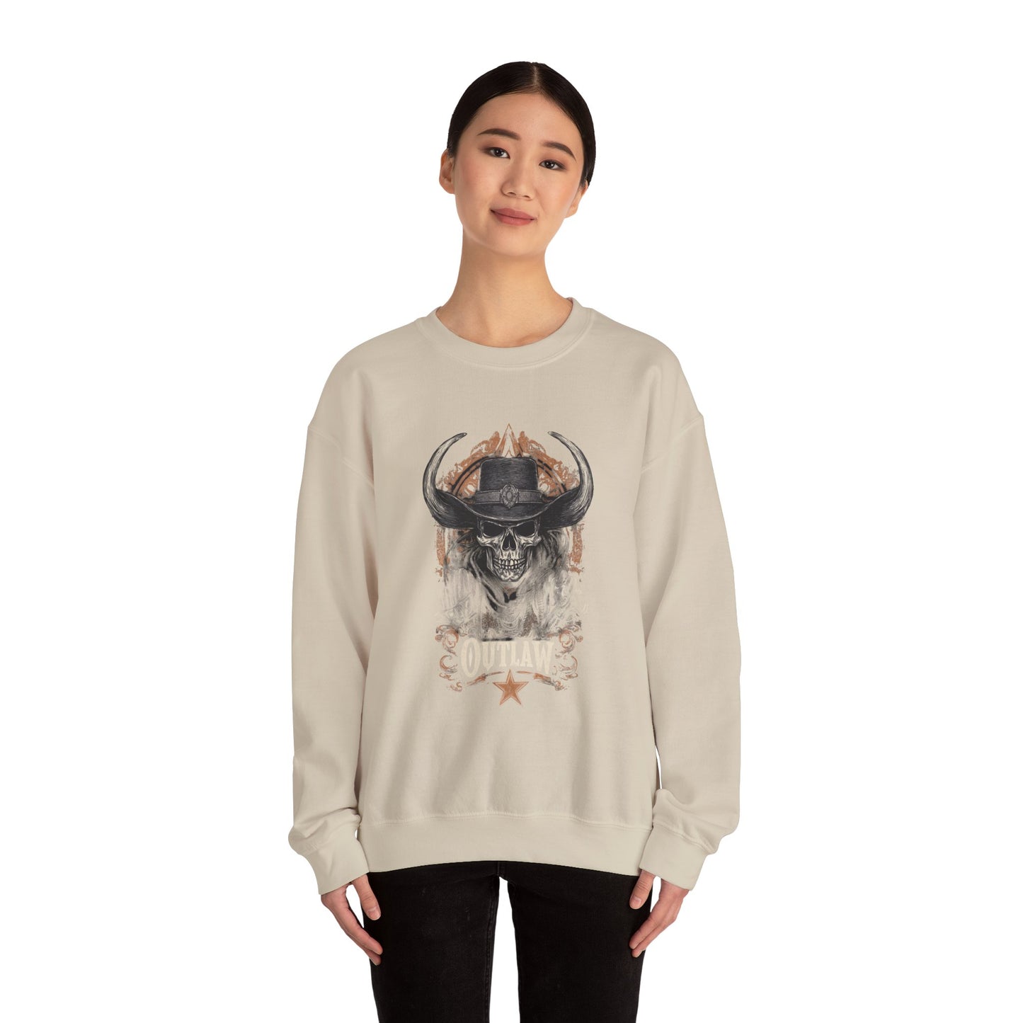 Skull Cowboy Crewneck — Western Gothic Dark Aesthetic Gift | Root to Peak