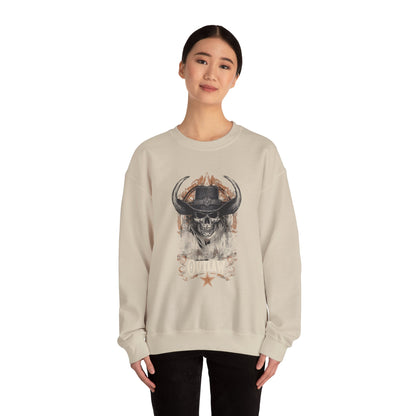 Skull Cowboy Crewneck — Western Gothic Dark Aesthetic Gift | Root to Peak