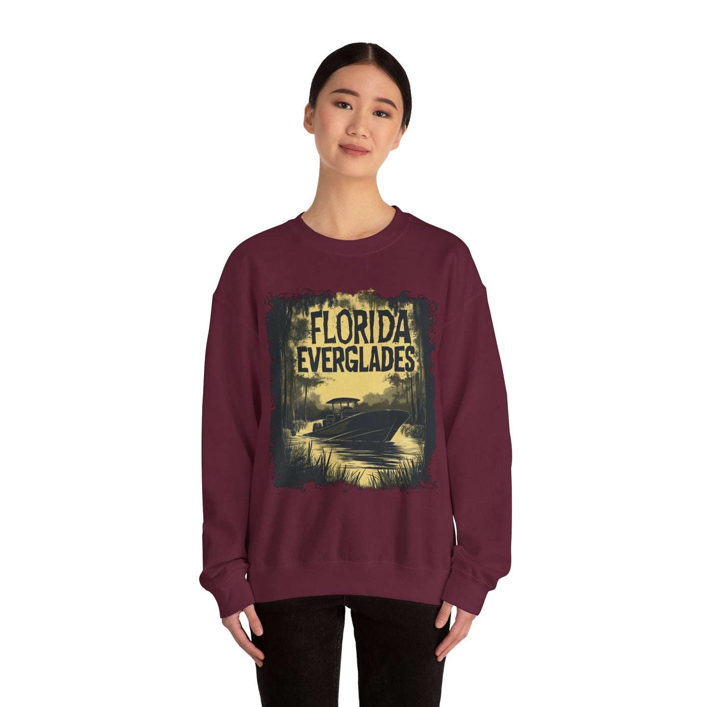 Florida Everglades Crewneck — Vintage Airboat Nature Gift | Root to Peak