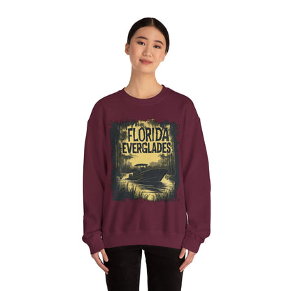 Florida Everglades Crewneck — Vintage Airboat Nature Gift | Root to Peak
