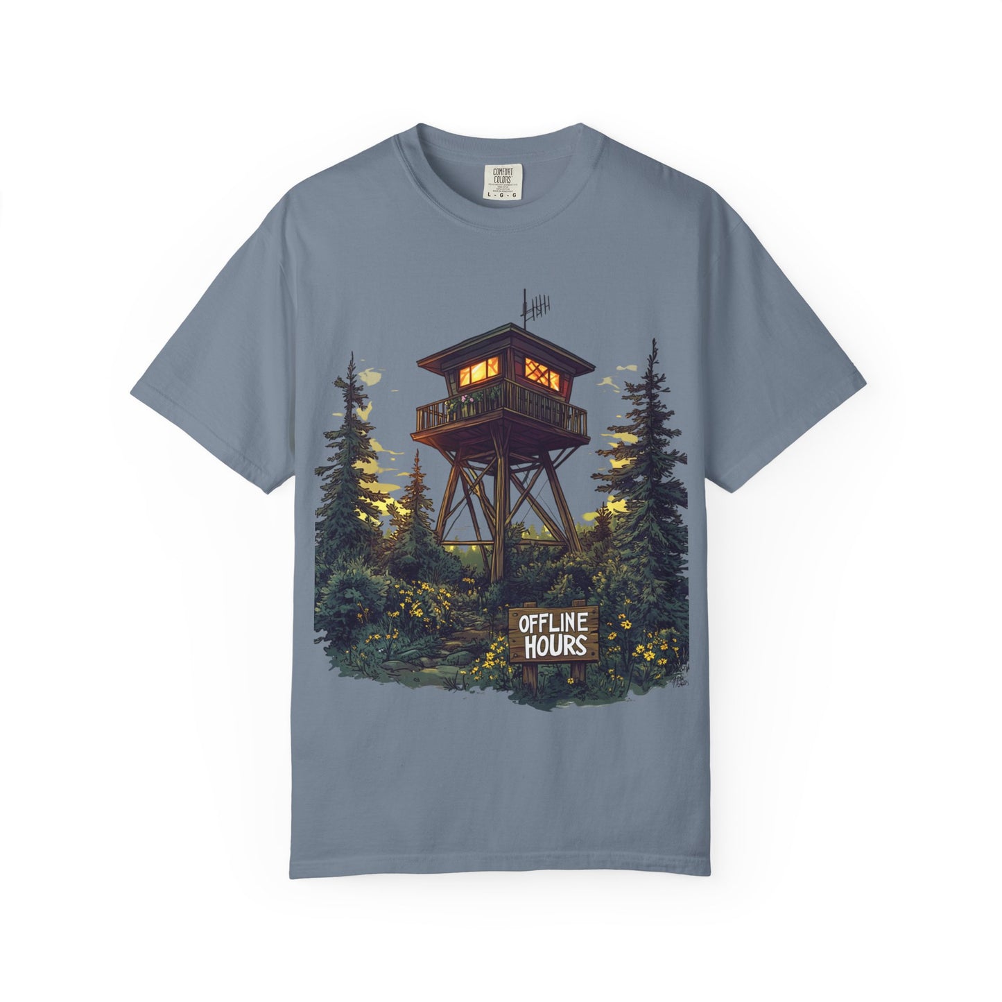 Fire Lookout Tower Tee — Offline Hours Hiking Camping | Root to Peak