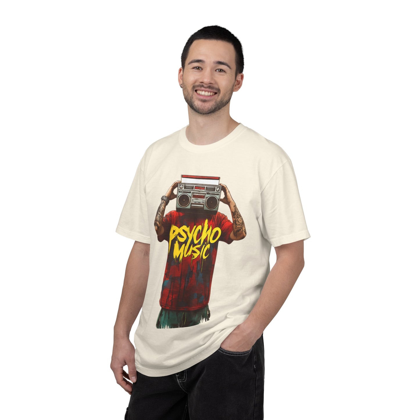 Psycho Music Boombox Tee — Retro Hip Hop Streetwear | Root to Peak