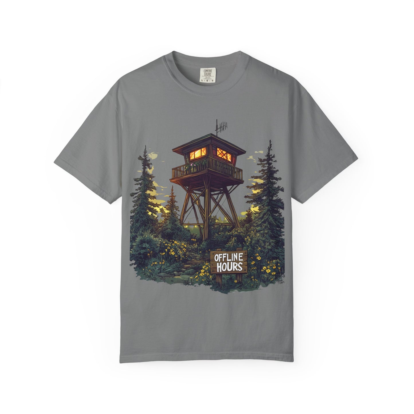 Fire Lookout Tower Tee — Offline Hours Hiking Camping | Root to Peak