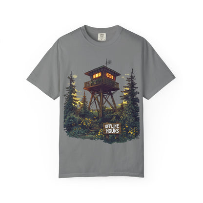 Fire Lookout Tower Tee — Offline Hours Hiking Camping | Root to Peak