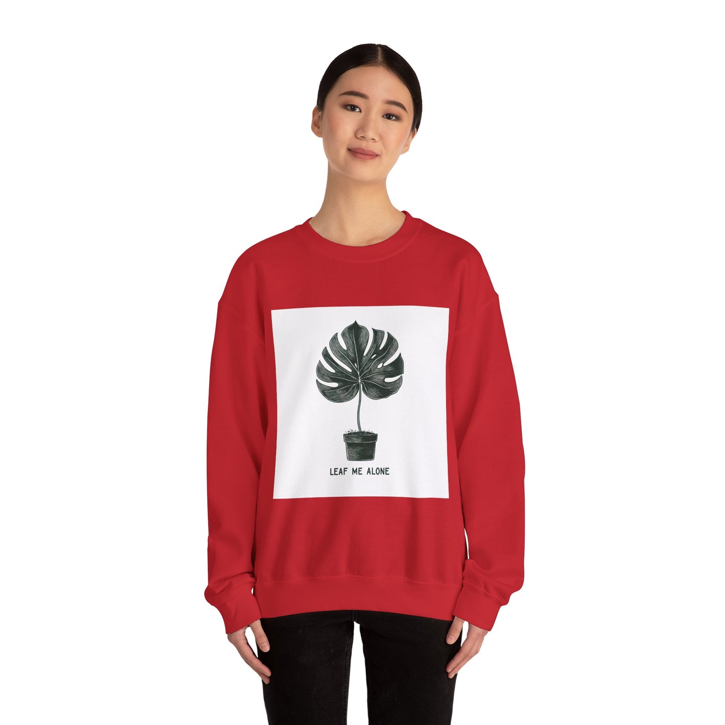 Leaf Me Alone Plant Crewneck — Funny Plant Lover Introvert | Root to Peak