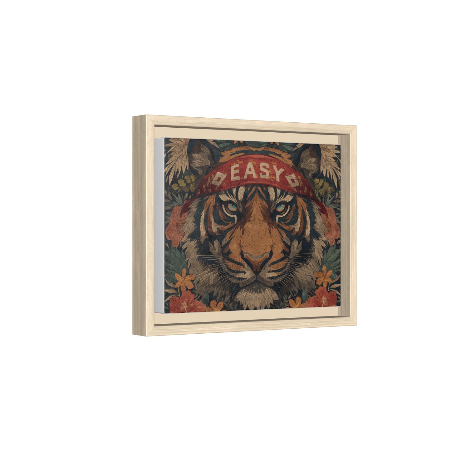 Tiger Easy Portrait Canvas — Vintage Floral Wall Art Gift | Root to Peak